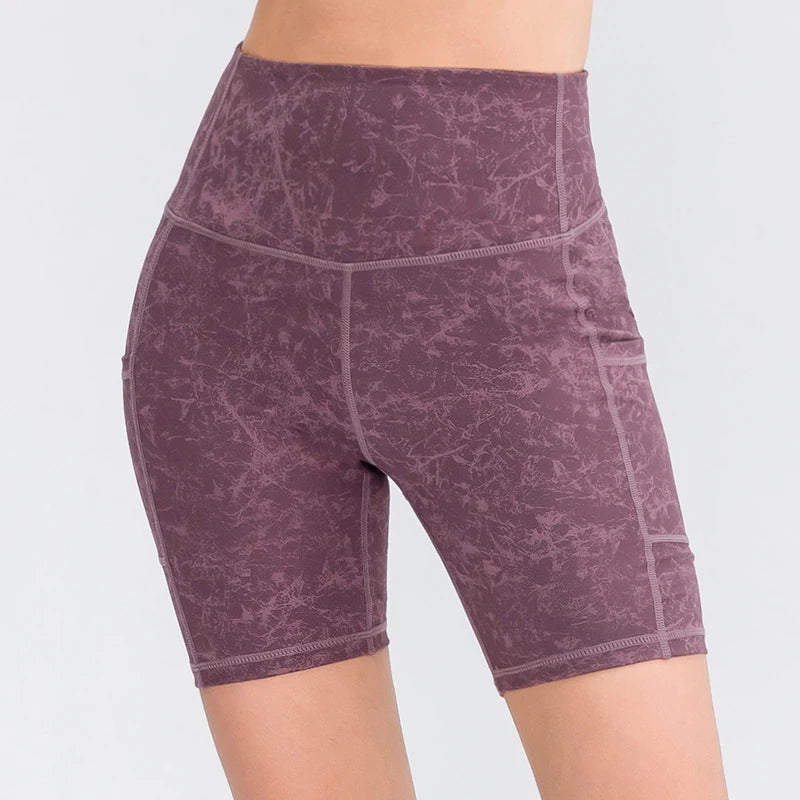 High Waist Yoga Shorts with Pockets