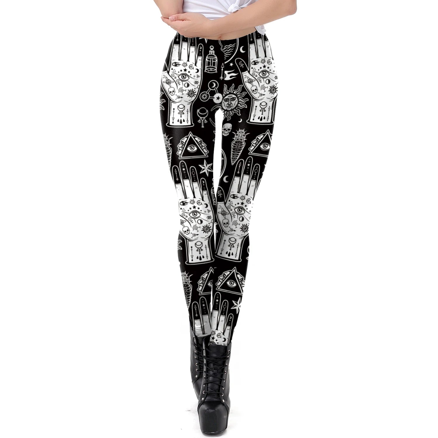 Black and White Graffiti Gothic Leggings