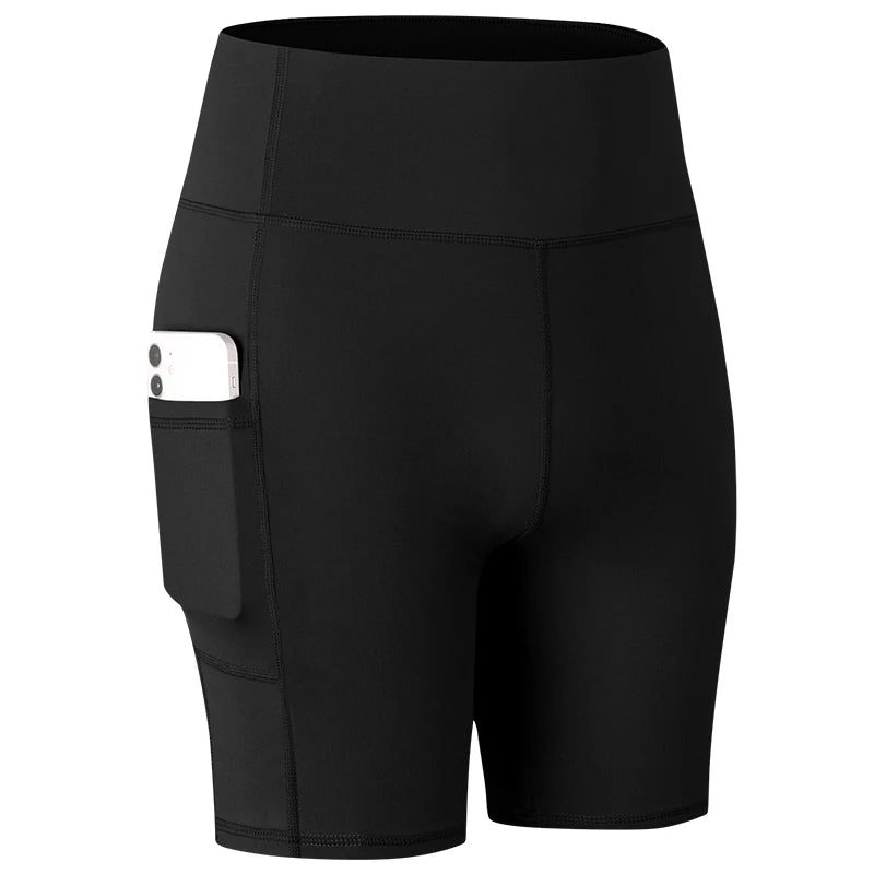 High Waist Yoga Shorts with Pockets