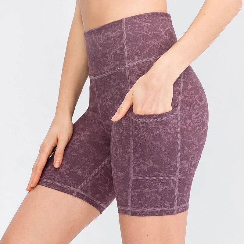 High Waist Yoga Shorts with Pockets