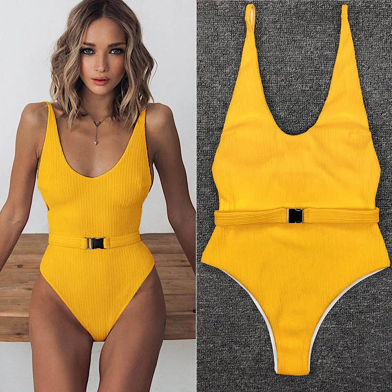 High Leg Monokini Push Up Swimsuit