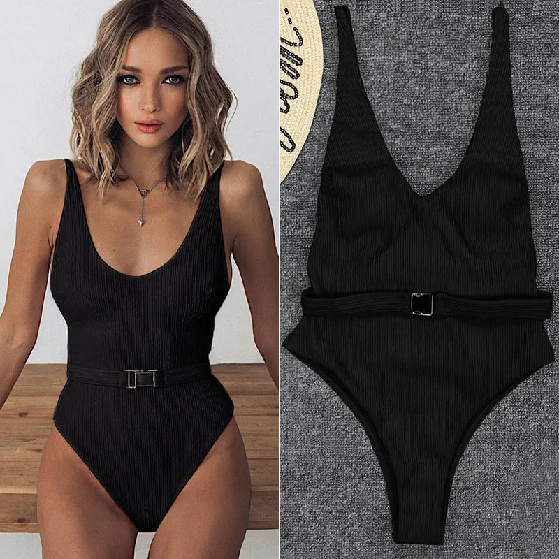 High Leg Monokini Push Up Swimsuit