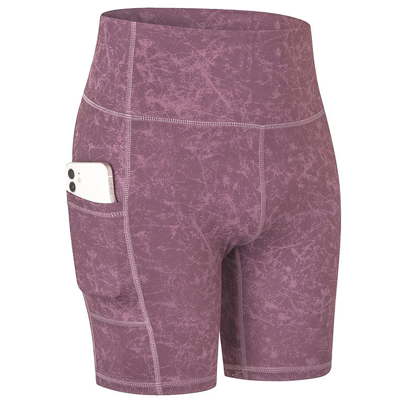 High Waist Yoga Shorts with Pockets