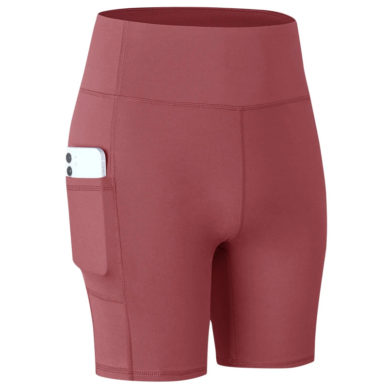 High Waist Yoga Shorts with Pockets