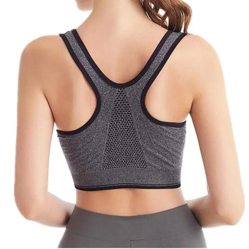 Zipper Push Up Sports Bra