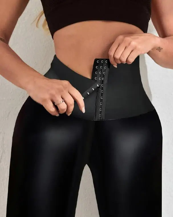 Faux Leather  Pant Tummy Control