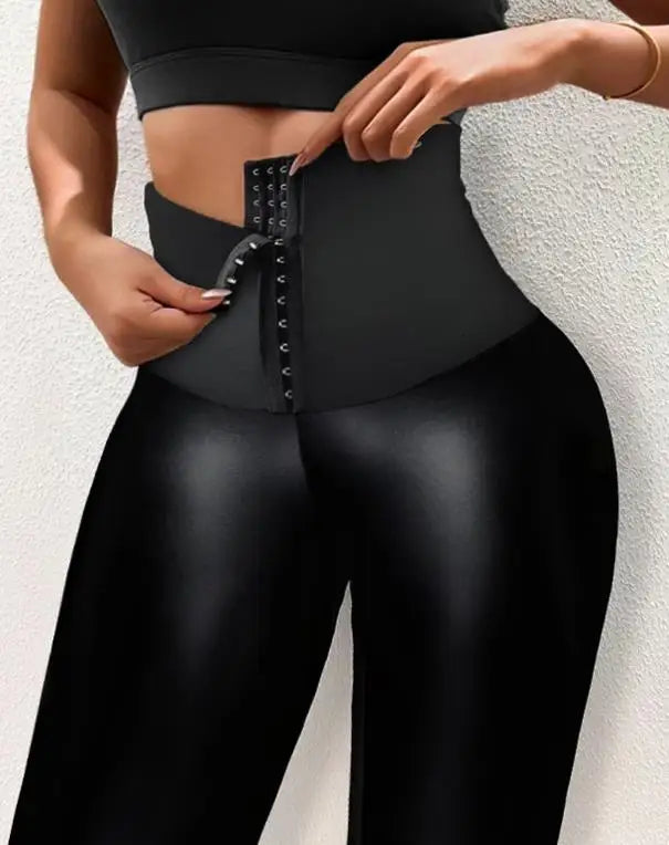 Faux Leather  Pant Tummy Control