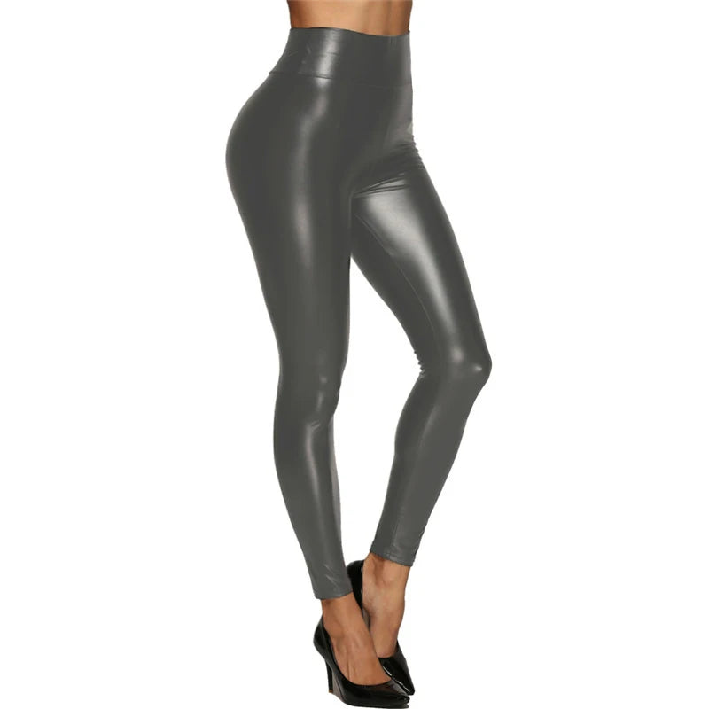 High Waist Push Up Leather Leggings