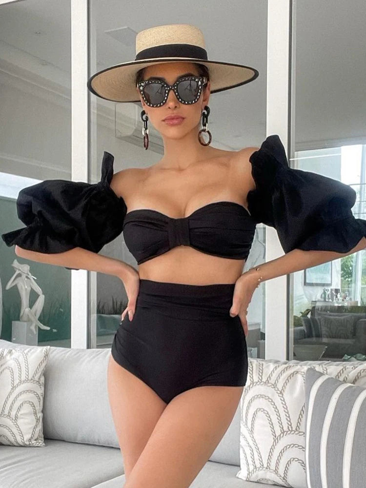 Off-Shoulder Swimsuit Set