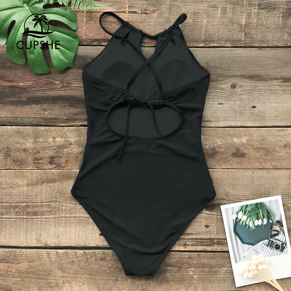 Solid Sexy One-Piece Swimsuit